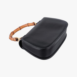 Pre-owned Gucci Bamboo Black Leather 000-21 shoulderbag | stylenewstar