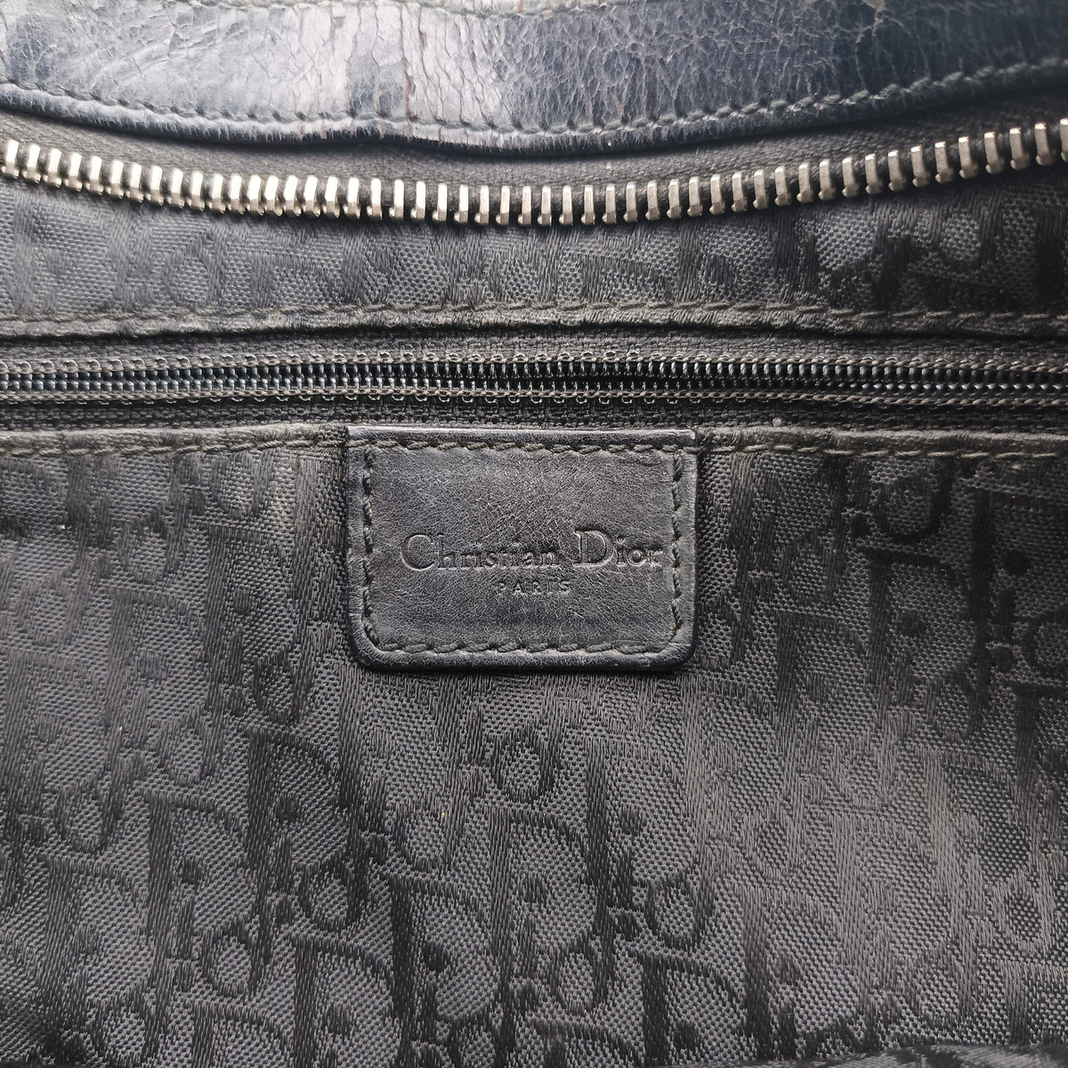 Secondhand Christian Dior Corset Hobo Black Leather × Nylon  handbag | stylenewstar