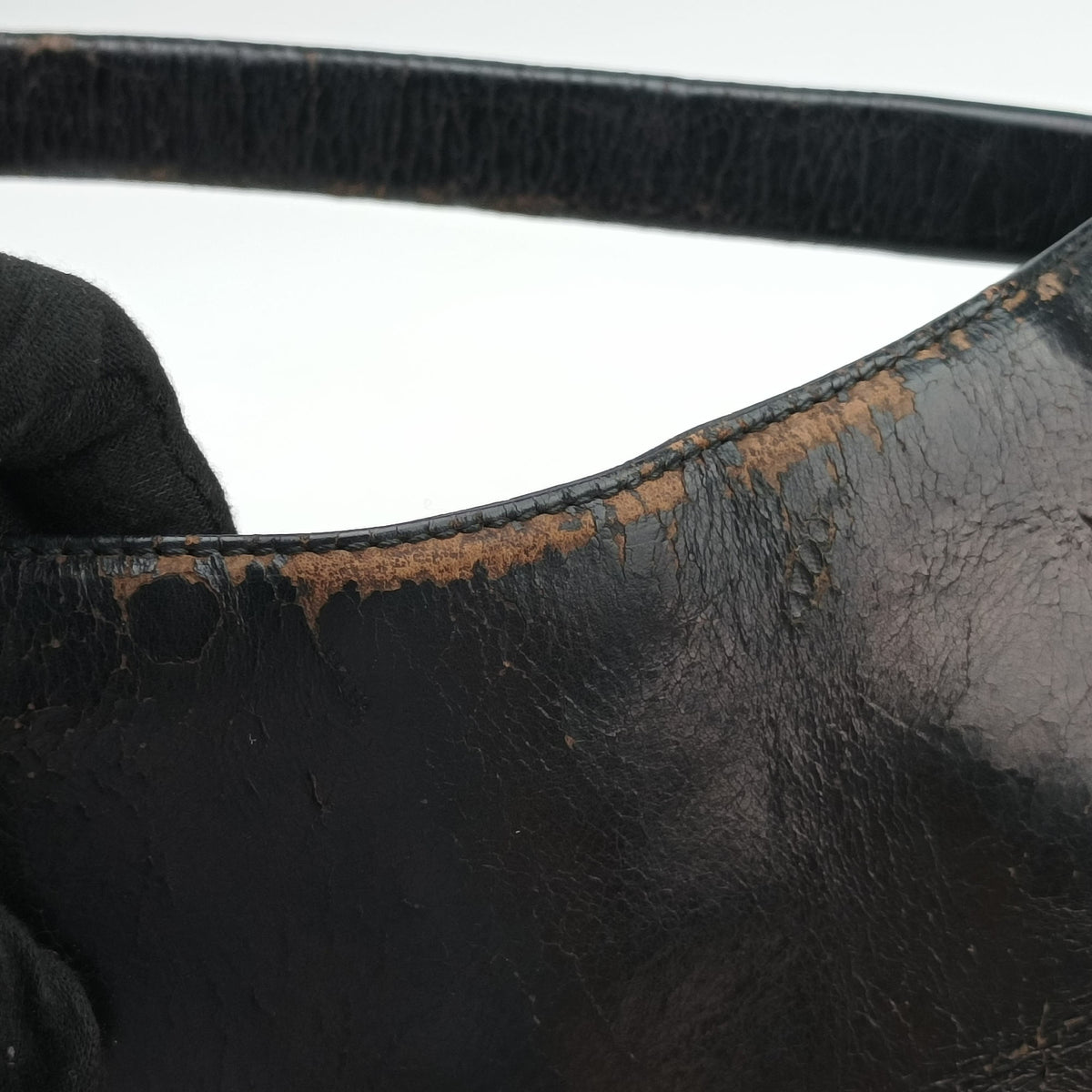 Secondhand Christian Dior Corset Hobo Black Leather × Nylon  handbag | stylenewstar