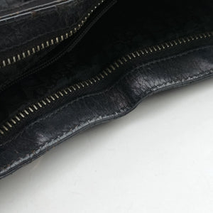 Secondhand Christian Dior Corset Hobo Black Leather × Nylon  handbag | stylenewstar