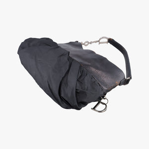 Secondhand Christian Dior Corset Hobo Black Leather × Nylon  handbag | stylenewstar