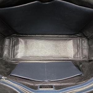 Pre-owned Prada business bag briefcase Grey x Navy SAFFIANO Leather 2VE363 handbag | stylenewstar