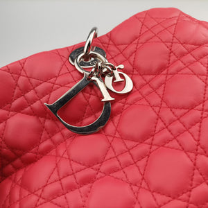 Pre-owned Christian Dior Cannage Dior Soft Shopping Pink lambskin  shoulderbag | stylenewstar