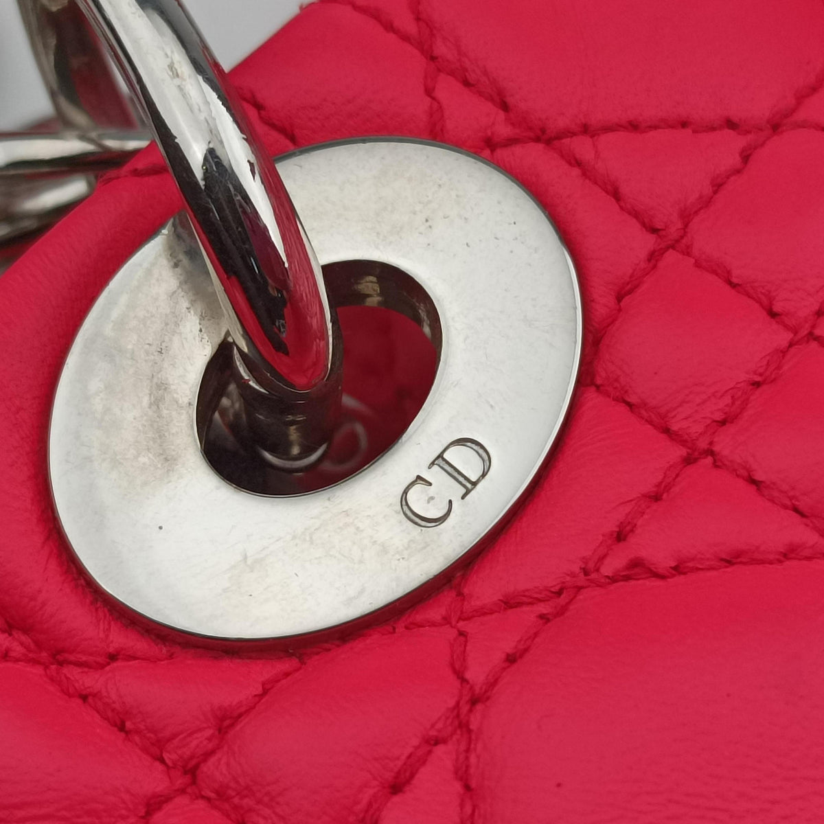 Pre-owned Christian Dior Cannage Dior Soft Shopping Pink lambskin  shoulderbag | stylenewstar
