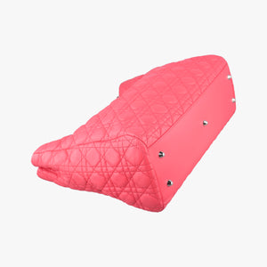 Pre-owned Christian Dior Cannage Dior Soft Shopping Pink lambskin  shoulderbag | stylenewstar