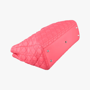 Pre-owned Christian Dior Cannage Dior Soft Shopping Pink lambskin  shoulderbag | stylenewstar
