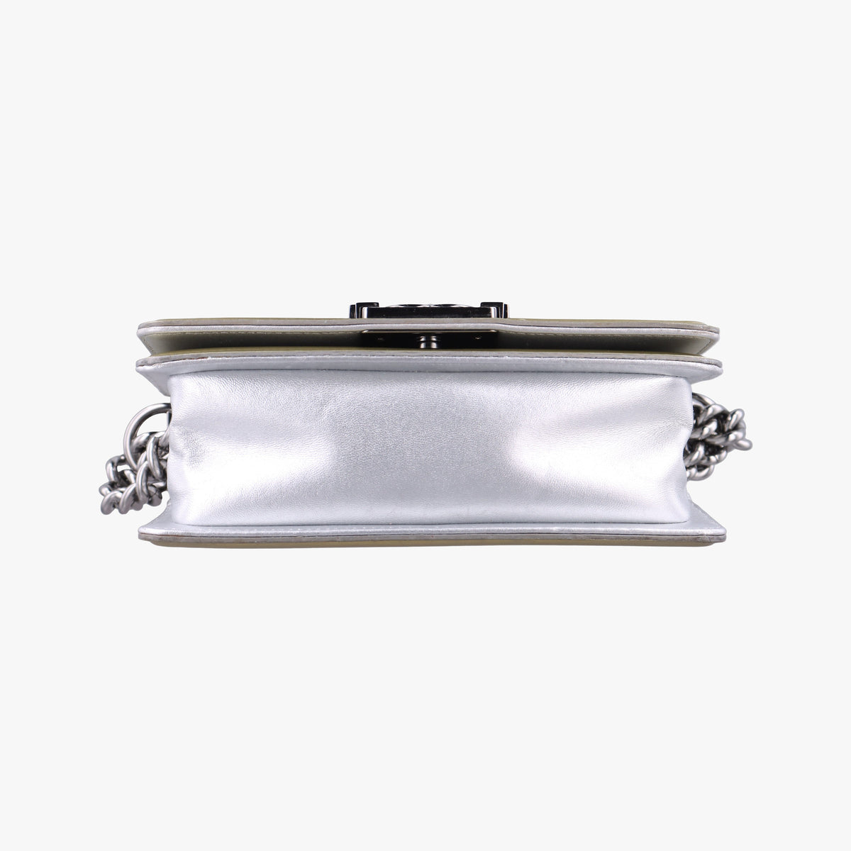 Secondhand Chanel BOY CHANEL Golden Patent Leather A67085 shoulderbag | stylenewstar