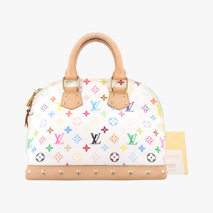 Pre-owned Louis Vuitton Alma PM white Monogram Multicolor M40443 handbag | stylenewstar