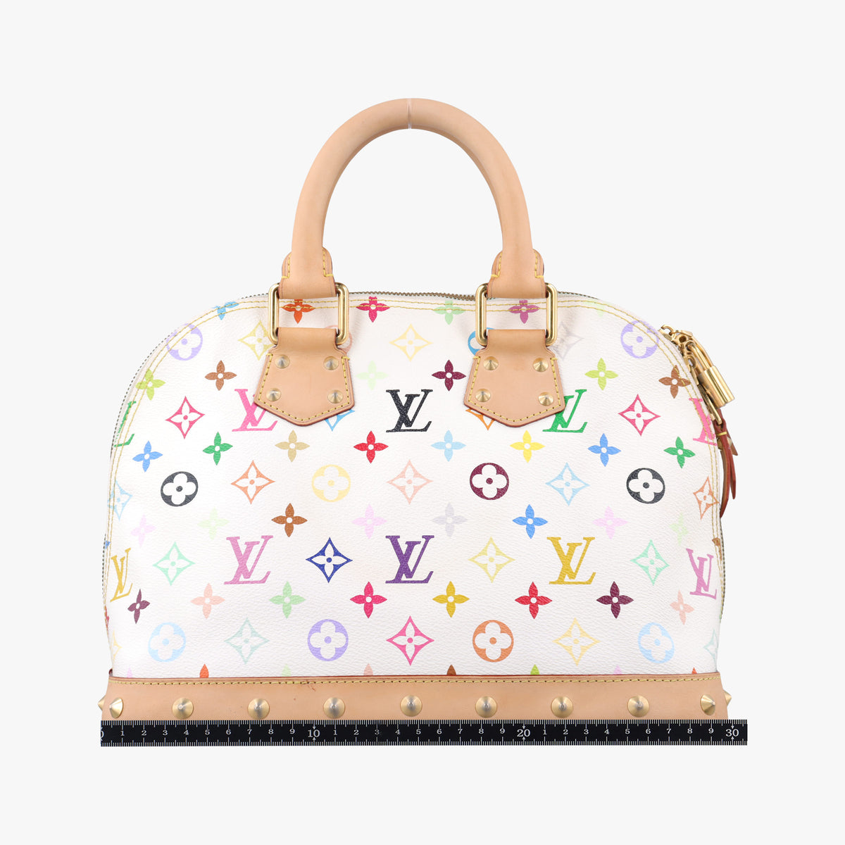 Pre-owned Louis Vuitton Alma PM white Monogram Multicolor M40443 handbag | stylenewstar