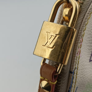 Pre-owned Louis Vuitton Alma PM white Monogram Multicolor M40443 handbag | stylenewstar