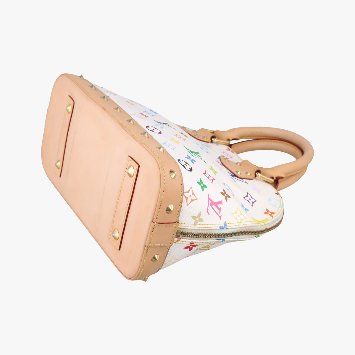 Pre-owned Louis Vuitton Alma PM white Monogram Multicolor M40443 handbag | stylenewstar
