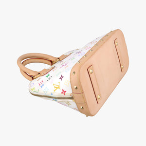 Pre-owned Louis Vuitton Alma PM white Monogram Multicolor M40443 handbag | stylenewstar