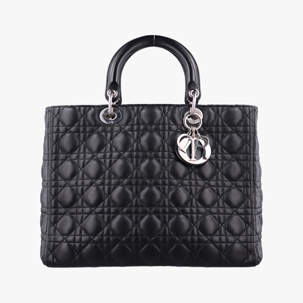 Pre-owned Christian Dior Lady Dior Black lambskin  handbag | stylenewstar