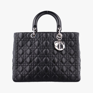 Pre-owned Christian Dior Lady Dior Black lambskin  handbag | stylenewstar