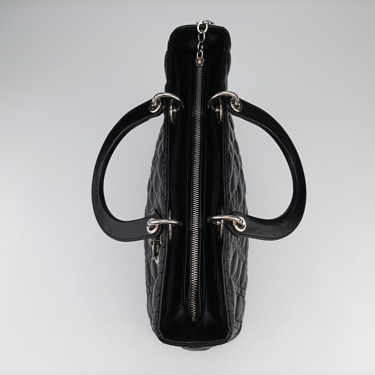 Pre-owned Christian Dior Lady Dior Black lambskin  handbag | stylenewstar