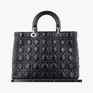 Pre-owned Christian Dior Lady Dior Black lambskin  handbag | stylenewstar