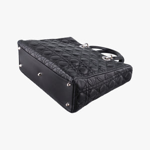 Pre-owned Christian Dior Lady Dior Black lambskin  handbag | stylenewstar