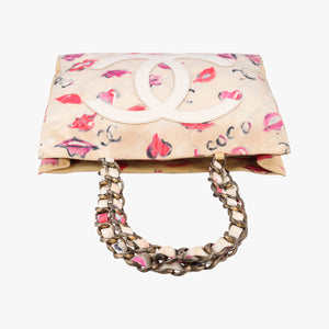 Secondhand Chanel CC lip Tote Pink PVC Coated Canvas A05226 shoulderbag | stylenewstar