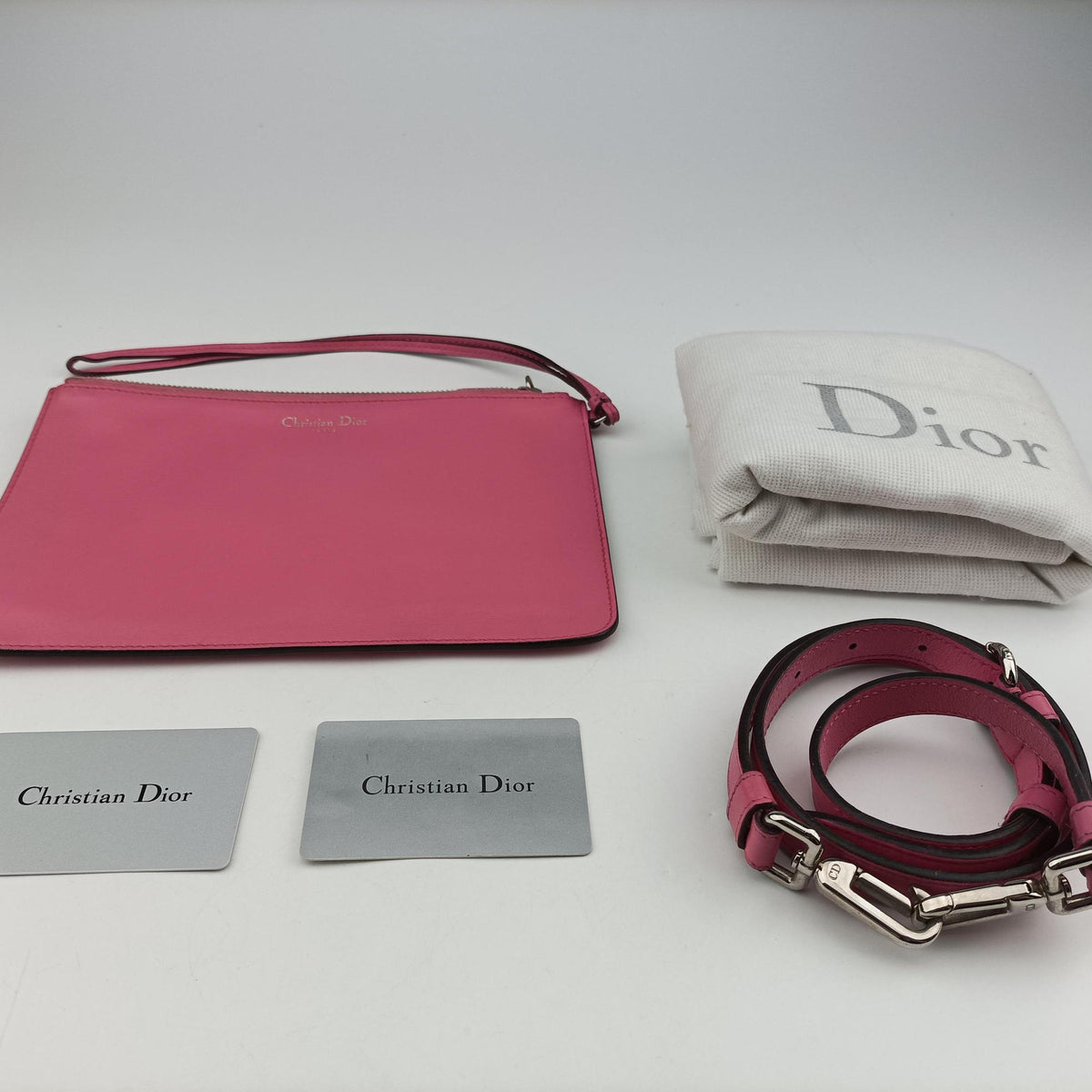 Pre-owned Christian Dior Diorissimo Navy×Pink Leather  shoulderbag | stylenewstar