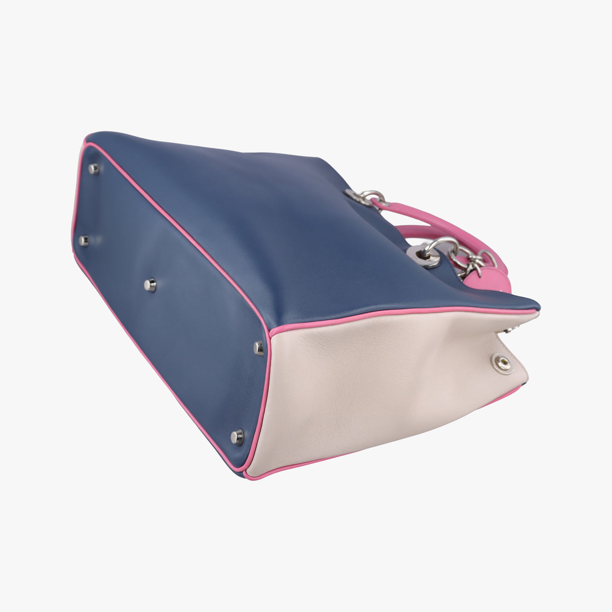Pre-owned Christian Dior Diorissimo Navy×Pink Leather  shoulderbag | stylenewstar