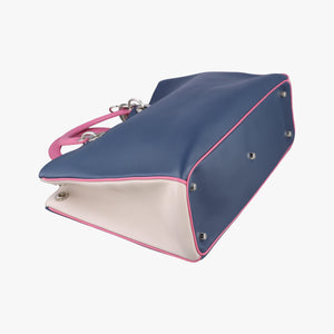 Pre-owned Christian Dior Diorissimo Navy×Pink Leather  shoulderbag | stylenewstar