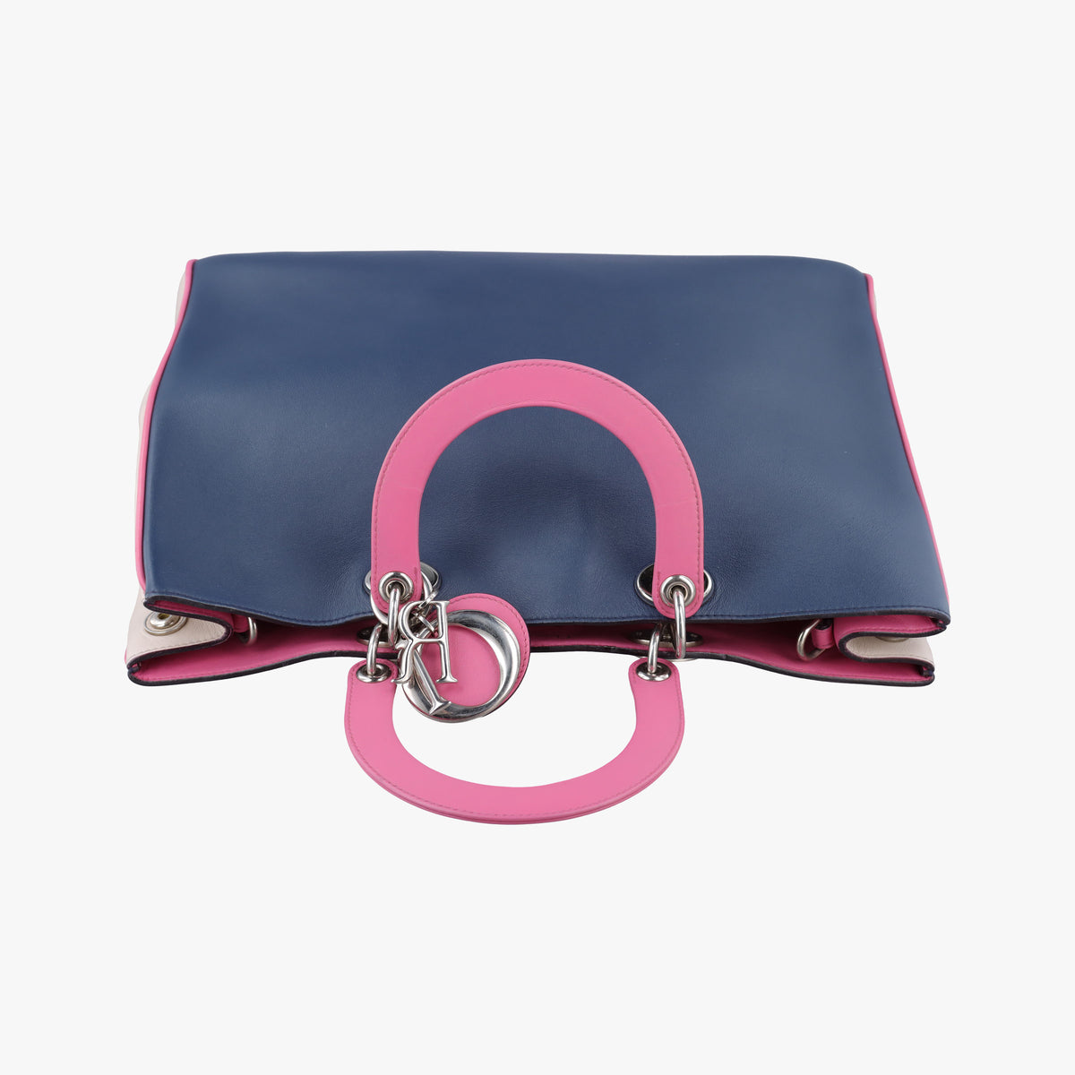 Pre-owned Christian Dior Diorissimo Navy×Pink Leather  shoulderbag | stylenewstar