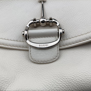 Secondhand Gucci Techno Horsebit White Leather 240266 shoulderbag | stylenewstar