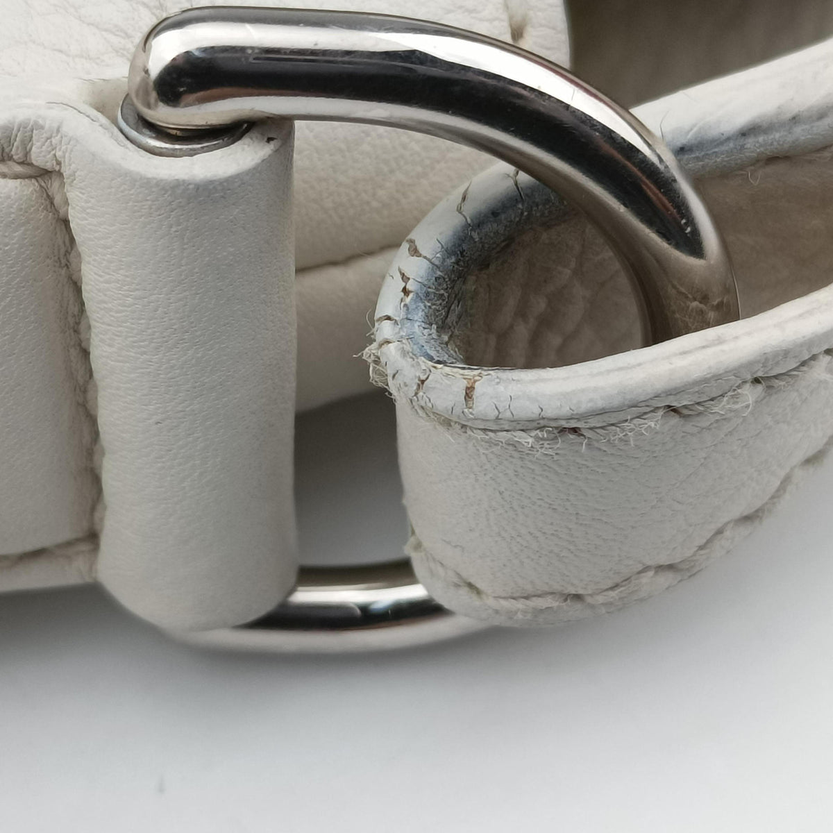 Secondhand Gucci Techno Horsebit White Leather 240266 shoulderbag | stylenewstar