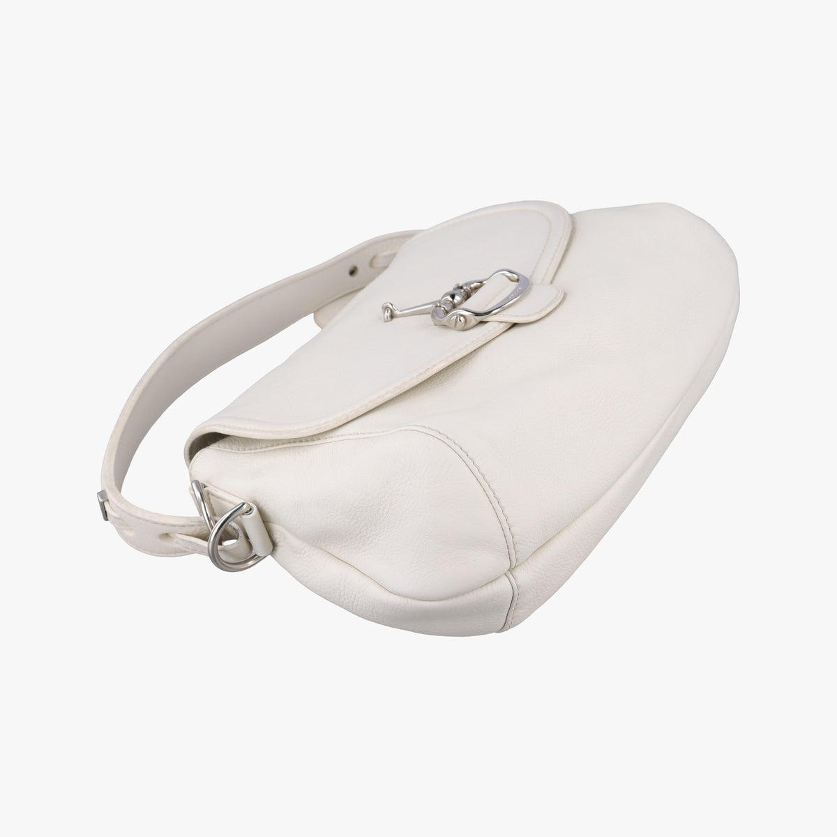 Secondhand Gucci Techno Horsebit White Leather 240266 shoulderbag | stylenewstar