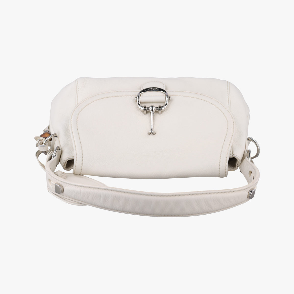 Secondhand Gucci Techno Horsebit White Leather 240266 shoulderbag | stylenewstar