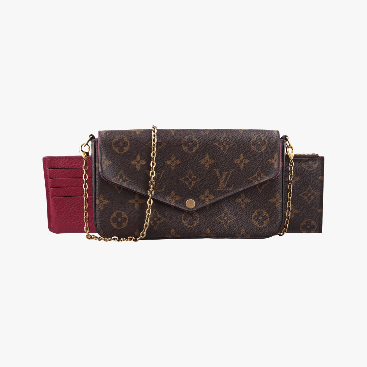 Pre-owned Louis Vuitton Pochette Felicie Brown Monogram Canvas M61276 shoulderbag | stylenewstar