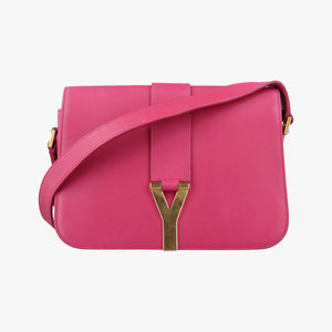Pre-owned Yves Saint Laurent Y Ligne Rose Leather 311214 shoulderbag | stylenewstar
