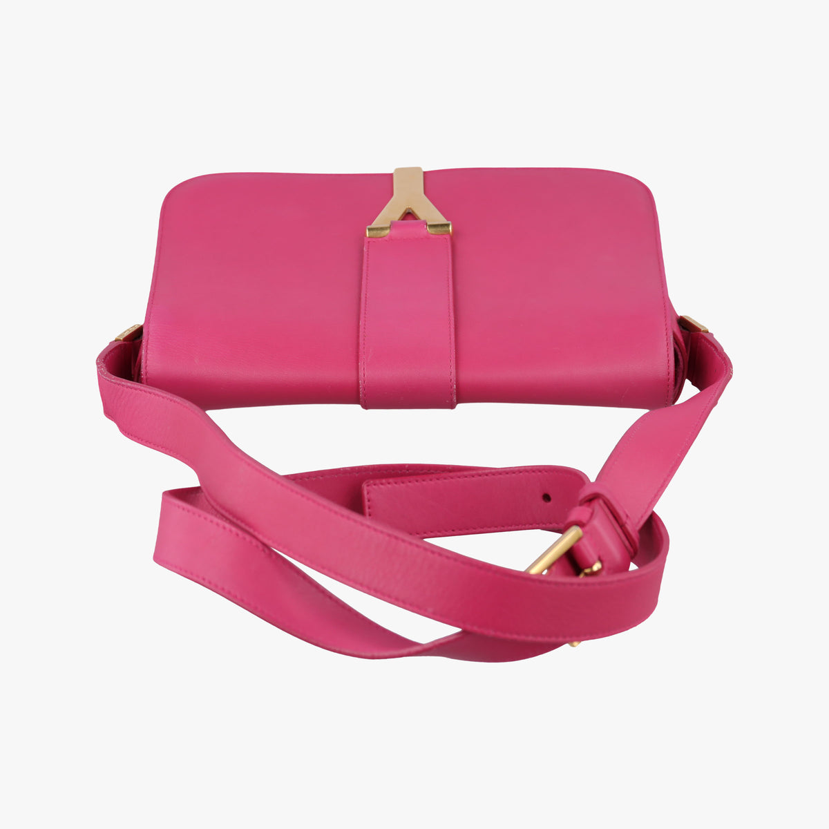 Pre-owned Yves Saint Laurent Y Ligne Rose Leather 311214 shoulderbag | stylenewstar