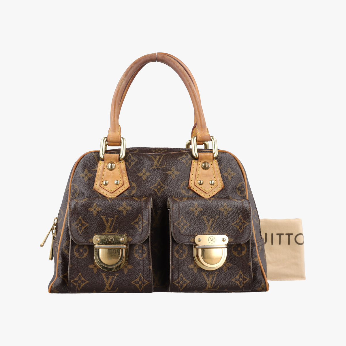 Pre-owned Louis Vuitton MANHATTAN PM Brown Monogram Canvas M40026 handbag | stylenewstar