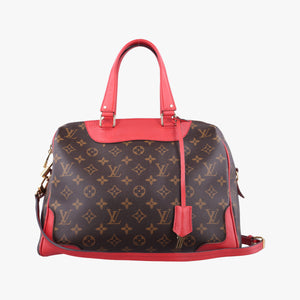 Pre-owned Louis Vuitton RETIRO PM brown×CERISE Monogram Canvas×calf leather M40546 shoulderbag | stylenewstar