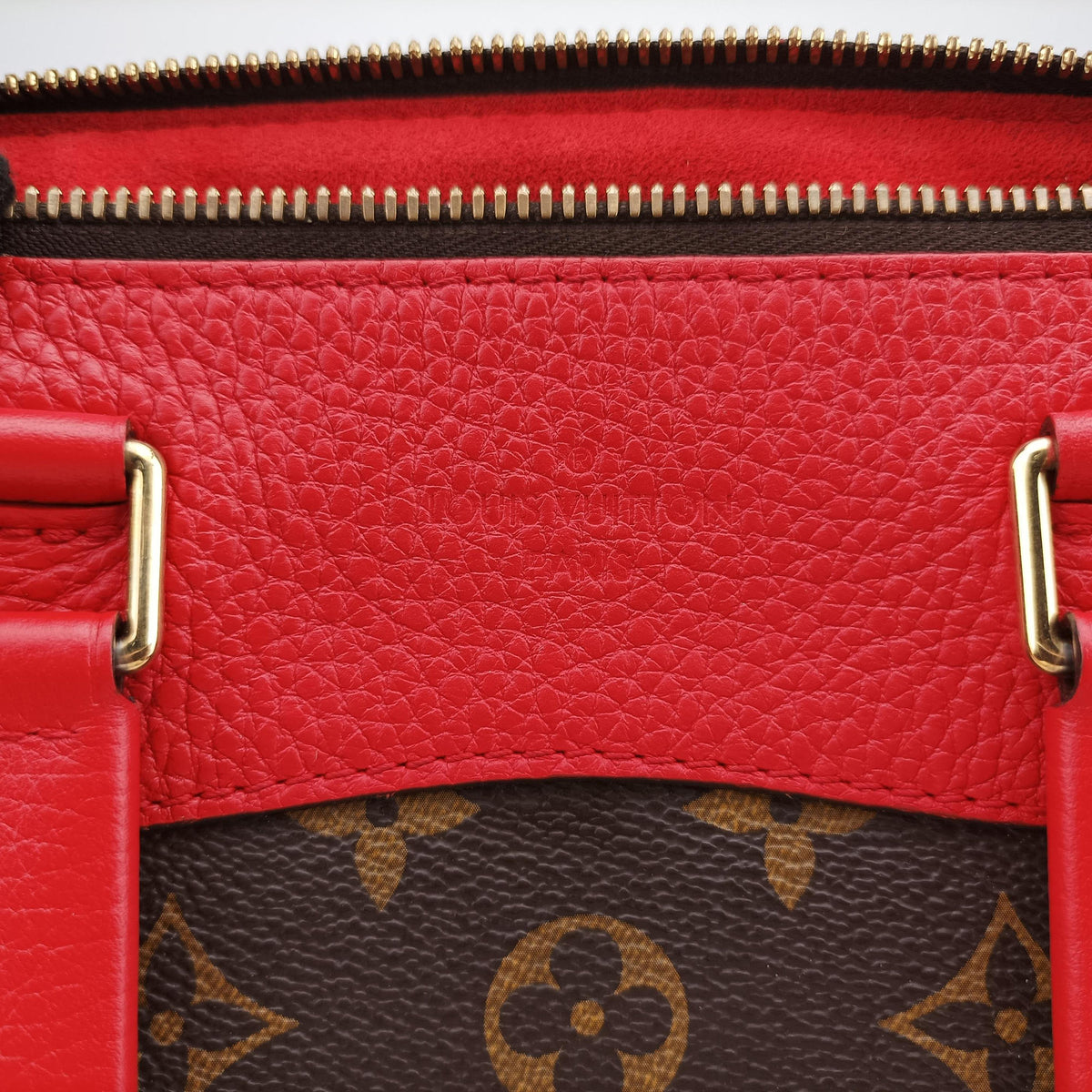 Pre-owned Louis Vuitton RETIRO PM brown×CERISE Monogram Canvas×calf leather M40546 shoulderbag | stylenewstar