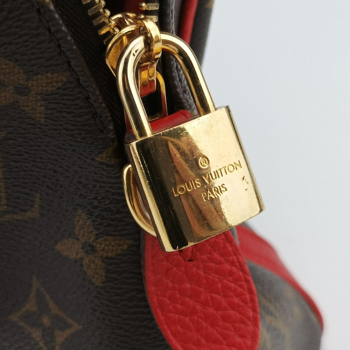 Pre-owned Louis Vuitton RETIRO PM brown×CERISE Monogram Canvas×calf leather M40546 shoulderbag | stylenewstar