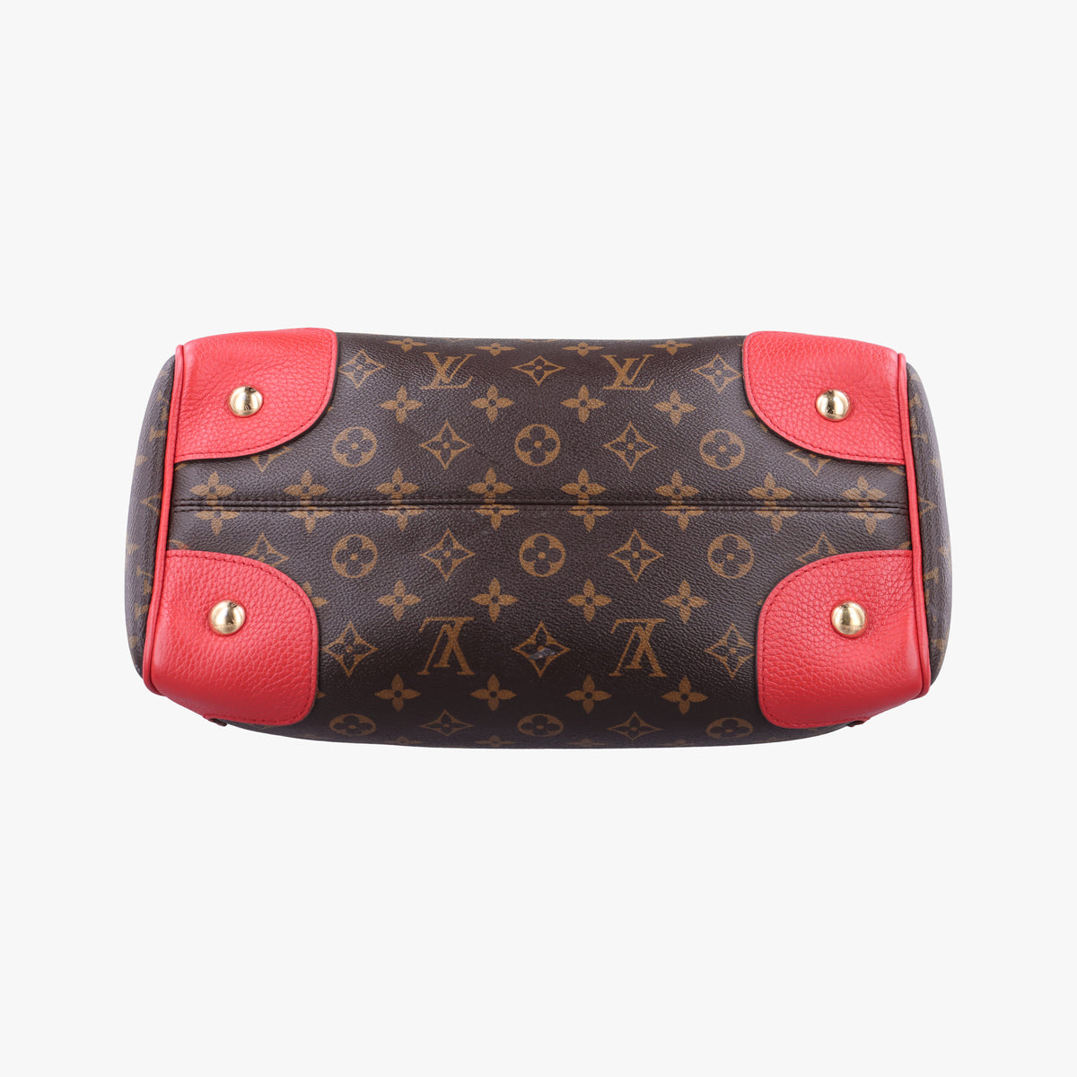 Pre-owned Louis Vuitton RETIRO PM brown×CERISE Monogram Canvas×calf leather M40546 shoulderbag | stylenewstar