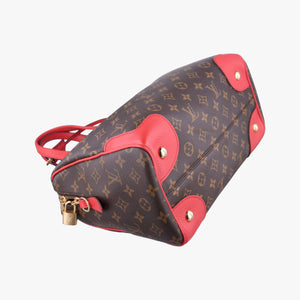 Pre-owned Louis Vuitton RETIRO PM brown×CERISE Monogram Canvas×calf leather M40546 shoulderbag | stylenewstar