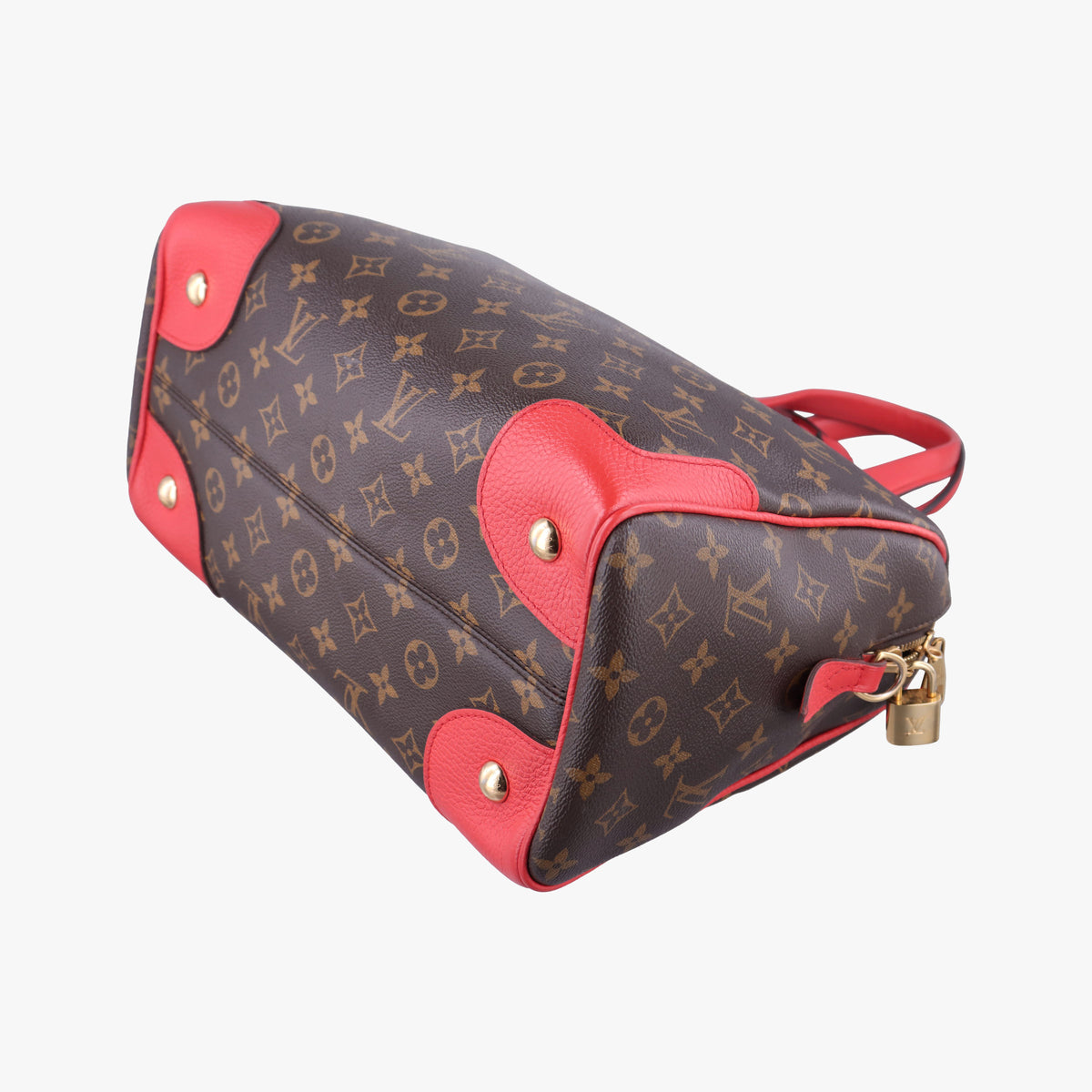 Pre-owned Louis Vuitton RETIRO PM brown×CERISE Monogram Canvas×calf leather M40546 shoulderbag | stylenewstar