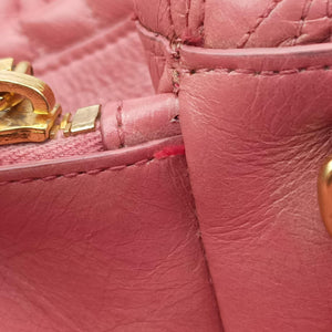 Pre-owned Miu Miu Matelasse Pink Leather  shoulderbag | stylenewstar