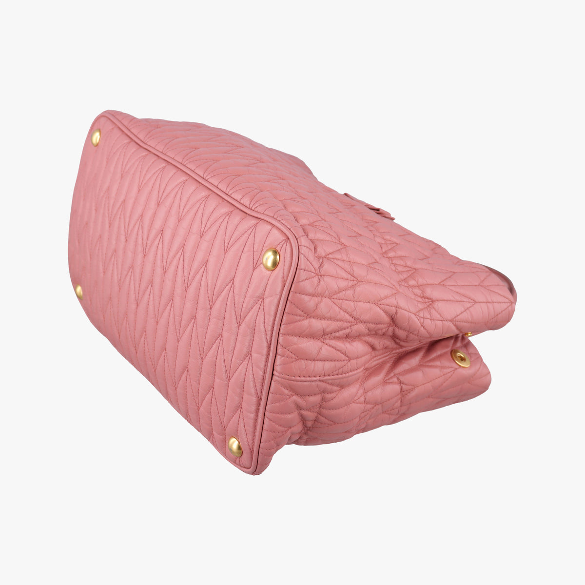 Pre-owned Miu Miu Matelasse Pink Leather  shoulderbag | stylenewstar