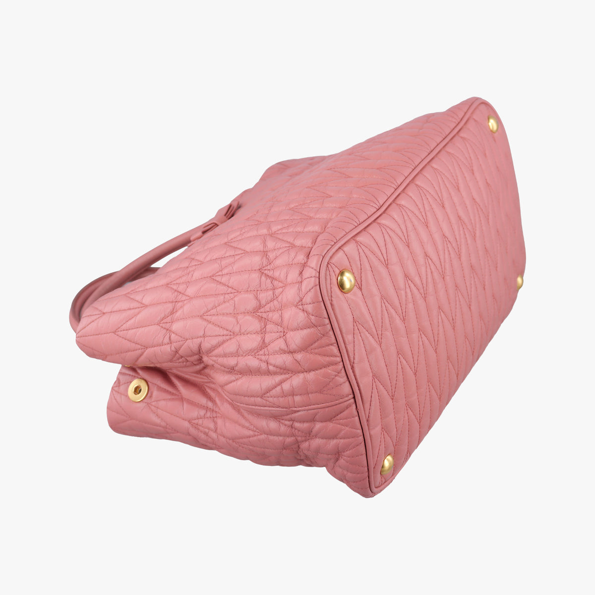 Pre-owned Miu Miu Matelasse Pink Leather  shoulderbag | stylenewstar