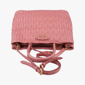 Pre-owned Miu Miu Matelasse Pink Leather  shoulderbag | stylenewstar