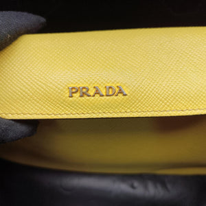 Pre-owned Prada Double Cuir Yellow SAFFIANO　Leather BN2756 handbag | stylenewstar
