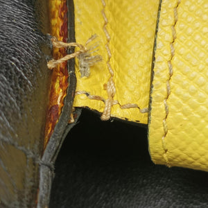 Pre-owned Prada Double Cuir Yellow SAFFIANO　Leather BN2756 handbag | stylenewstar