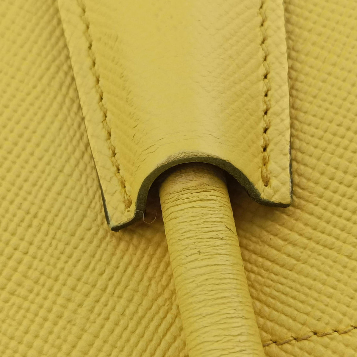Pre-owned Prada Double Cuir Yellow SAFFIANO　Leather BN2756 handbag | stylenewstar