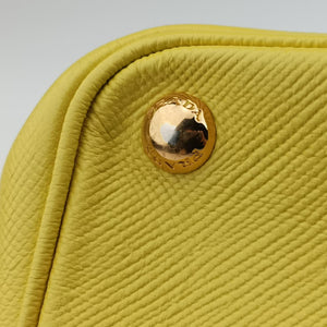 Pre-owned Prada Double Cuir Yellow SAFFIANO　Leather BN2756 handbag | stylenewstar