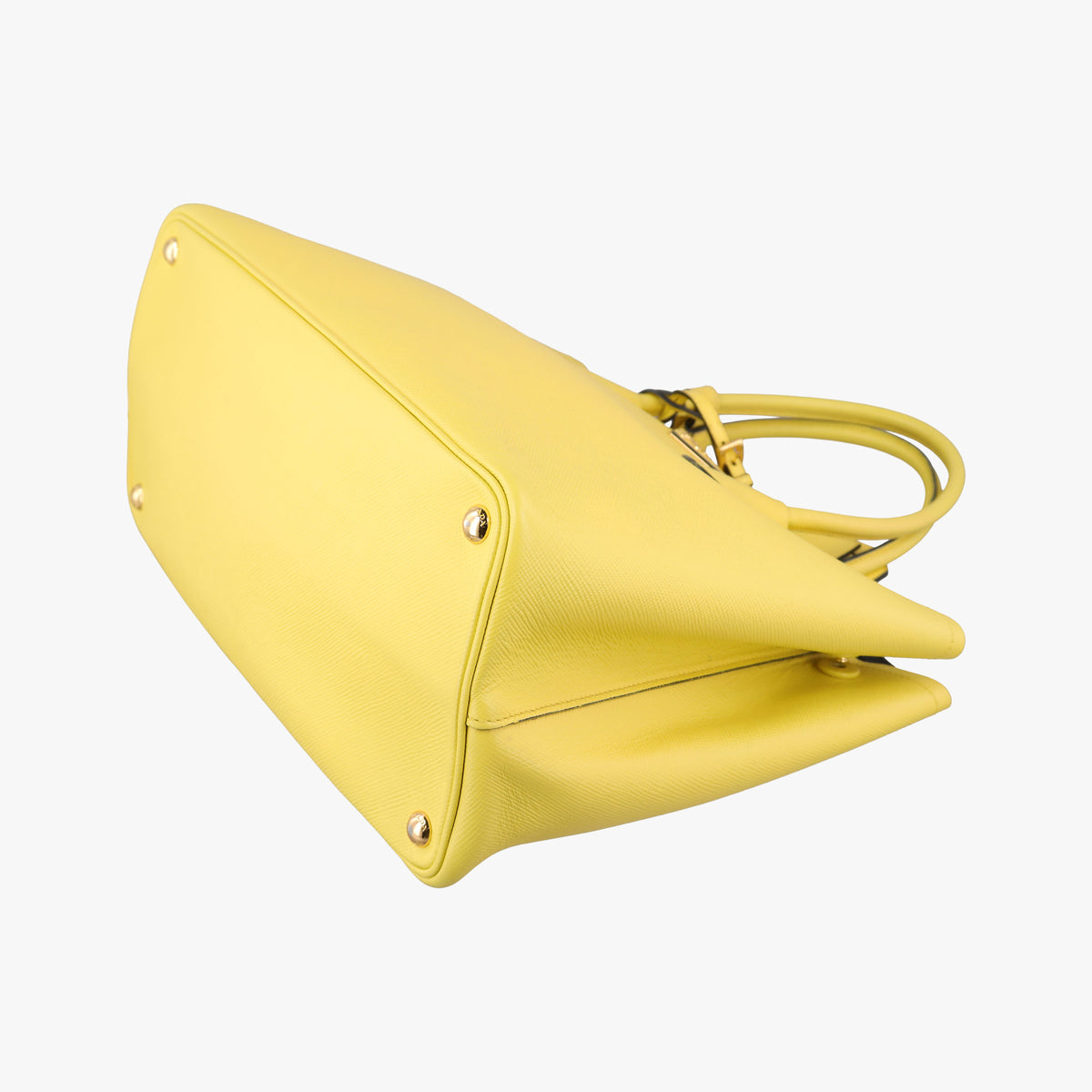 Pre-owned Prada Double Cuir Yellow SAFFIANO　Leather BN2756 handbag | stylenewstar
