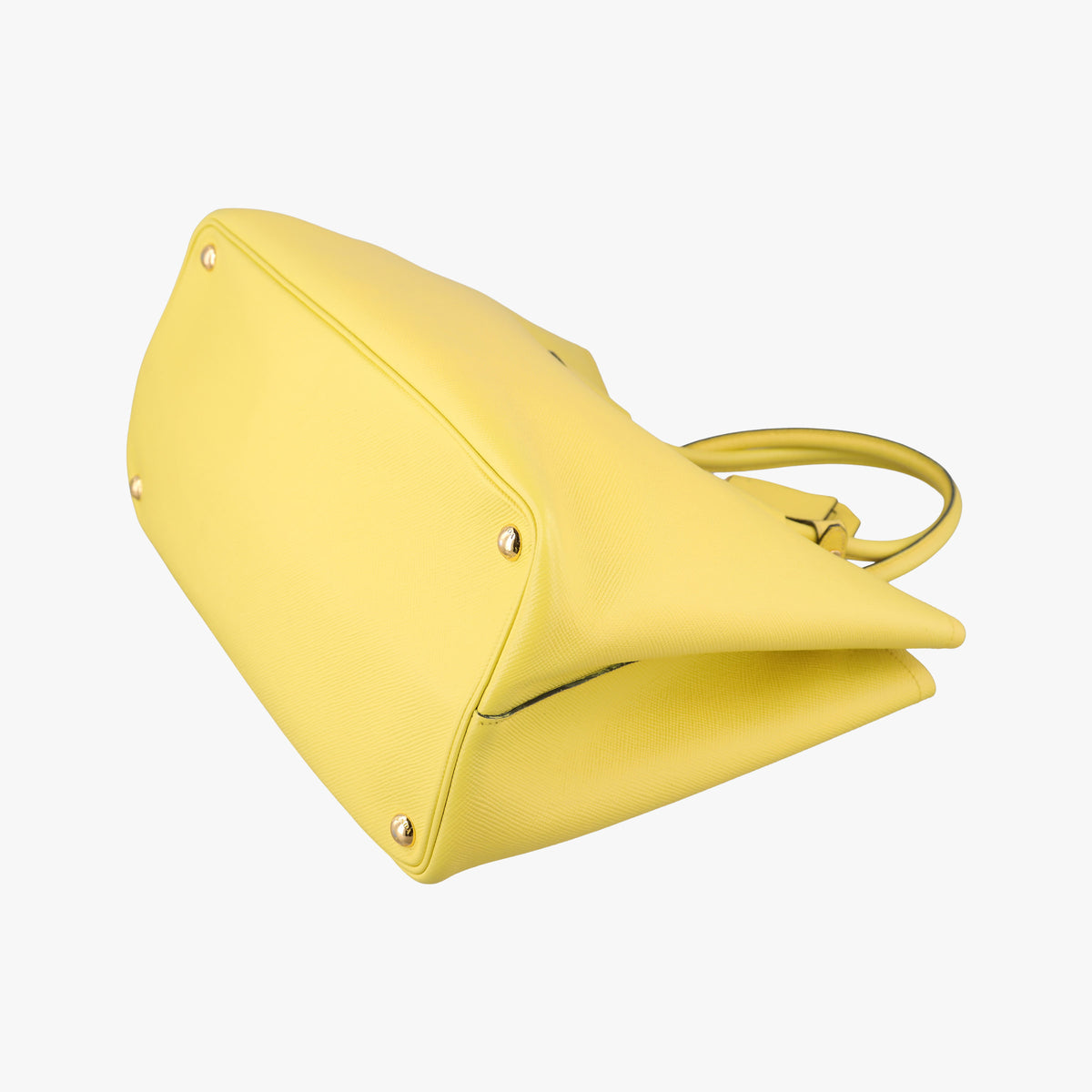 Pre-owned Prada Double Cuir Yellow SAFFIANO　Leather BN2756 handbag | stylenewstar